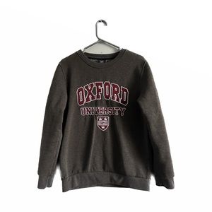 Unisex Grey and Burgundy Sweatshirt Oxford University